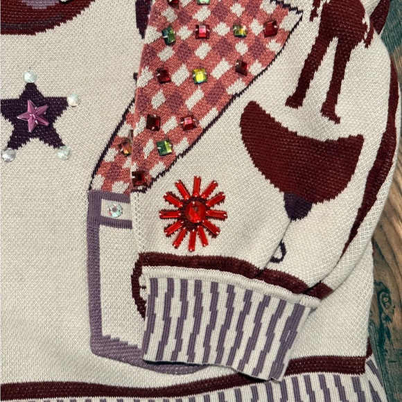 Queen of sparkles NWOT Western icon Cardigan small - Picture 2 of 11